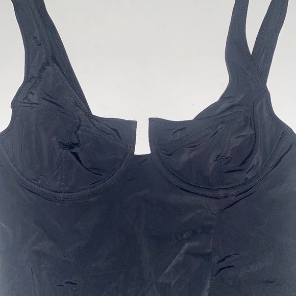 Forever 21 Underwire Corset Bustier Slinky Black Bodysuit Size Stretchy Medium - Picture 4 of 11